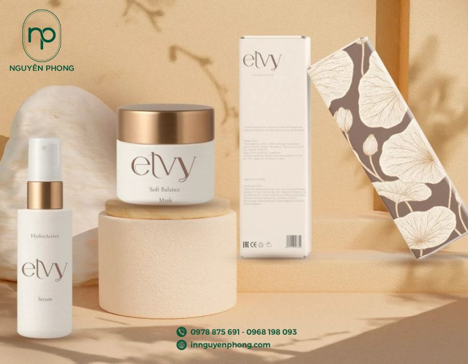 Mẫu hộp giấy  đựng mỹ phẩm thiết kế trang nhã